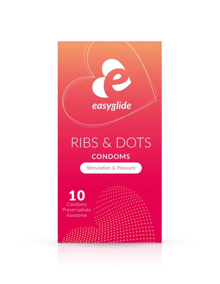 10 préservatifs Ribs and Dots - EasyGlide